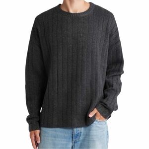 NWOT Men’s Nordstrom BP Gray Fuzzy Stripe Knit Sweater